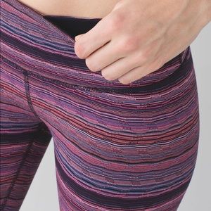 Lululemon Wunder Under HR Maroon Cyber Stripe